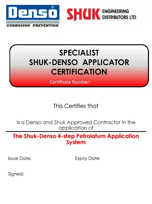 Denso Certificate